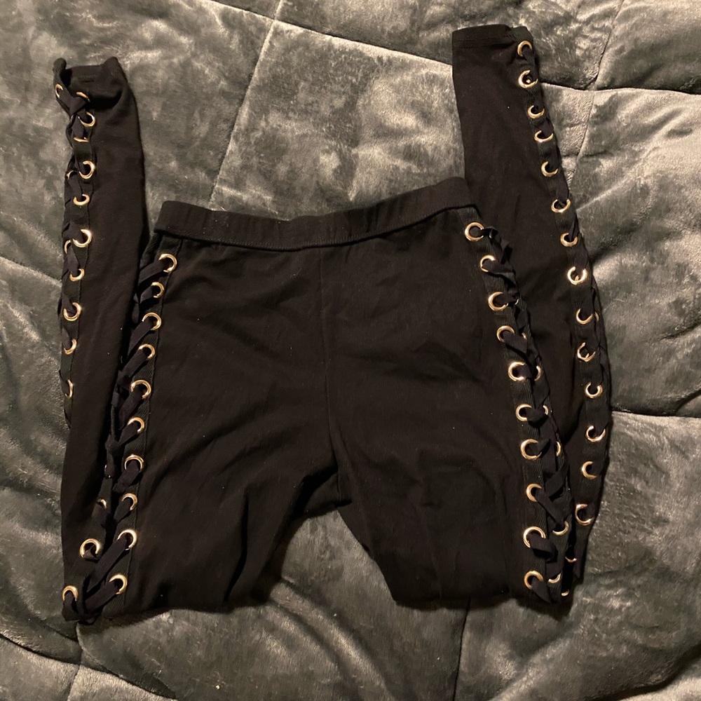 Lace up leggings